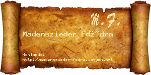 Madenszieder Fédra névjegykártya